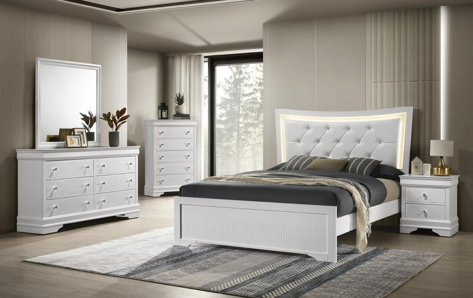Marbella White Full Bedroom Set