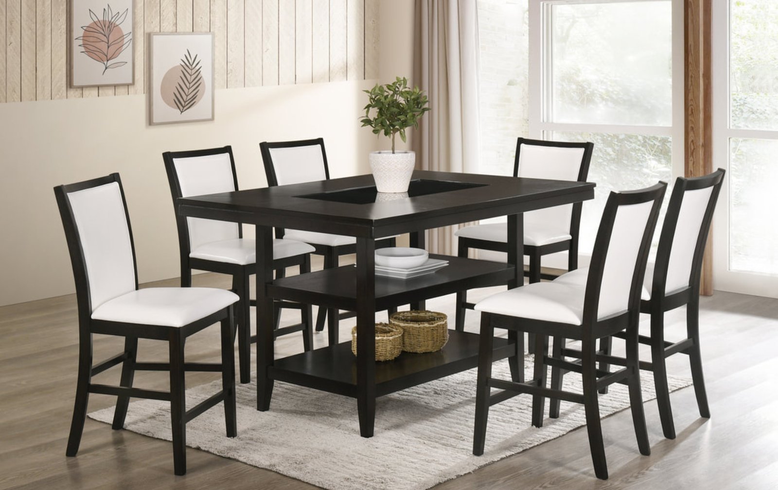 Condor White Counter Height 7-Piece Dining Set